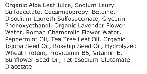 Peppermint & Tea Tree Body Wash Ingredients